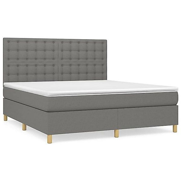 vidaXL Boxspringbett, Boxbett mit Matratze Dunkelgrau 160x200 cm Stoff günstig online kaufen