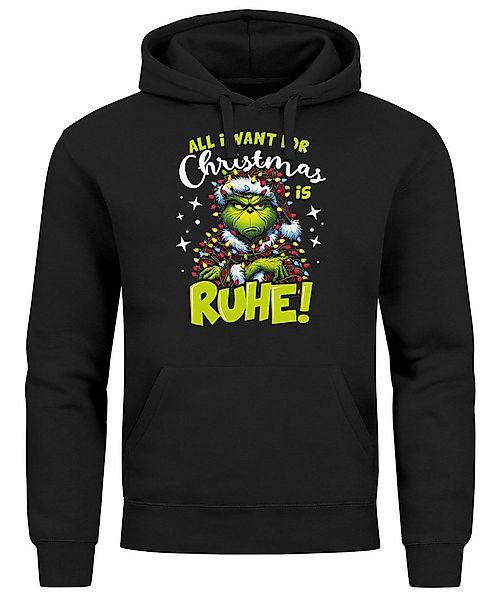 MoonWorks Hoodie Hoodie Herren Weihnachten Ruhe Grinch Spruch Lustig Kapuze günstig online kaufen