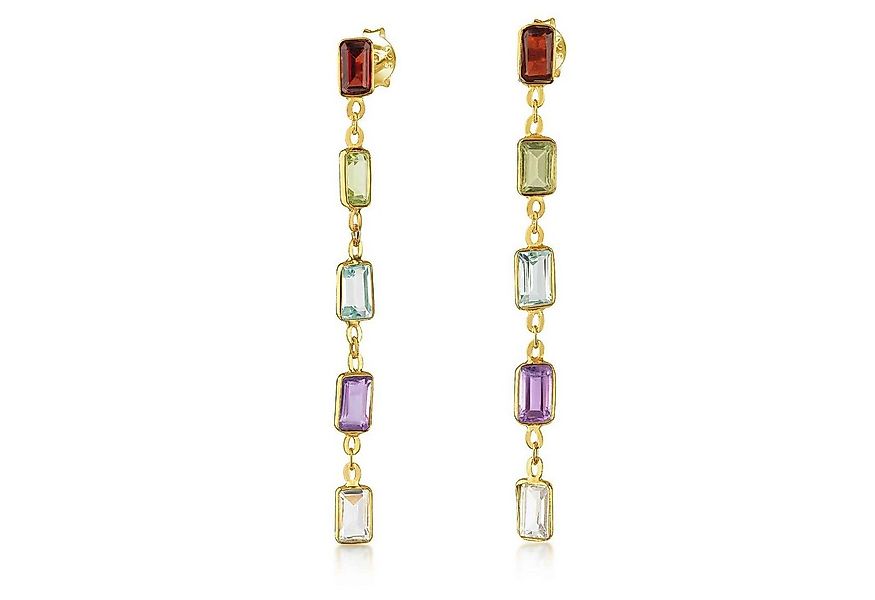 Materia Paar Ohrhänger Damen Edelsteine bunt Granat Amethyst Topas Peridot günstig online kaufen