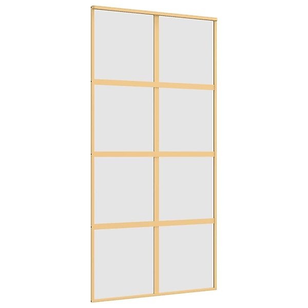 vidaXL Schiebetür Golden 102,5x205 cm Matt ESG-Glas und Aluminium 155189 günstig online kaufen