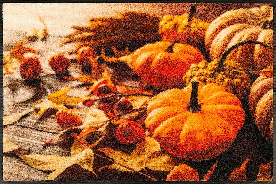 wash+dry by Kleen-Tex Fußmatte "Pumpkin Glow" rechteckig 7 mm Höhe waschbar günstig online kaufen
