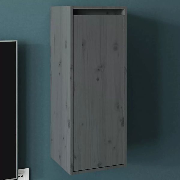 vidaXL Hängeschrank Hängeschrank Wandschrank Grau 30x30x80 cm Massivholz Ki günstig online kaufen