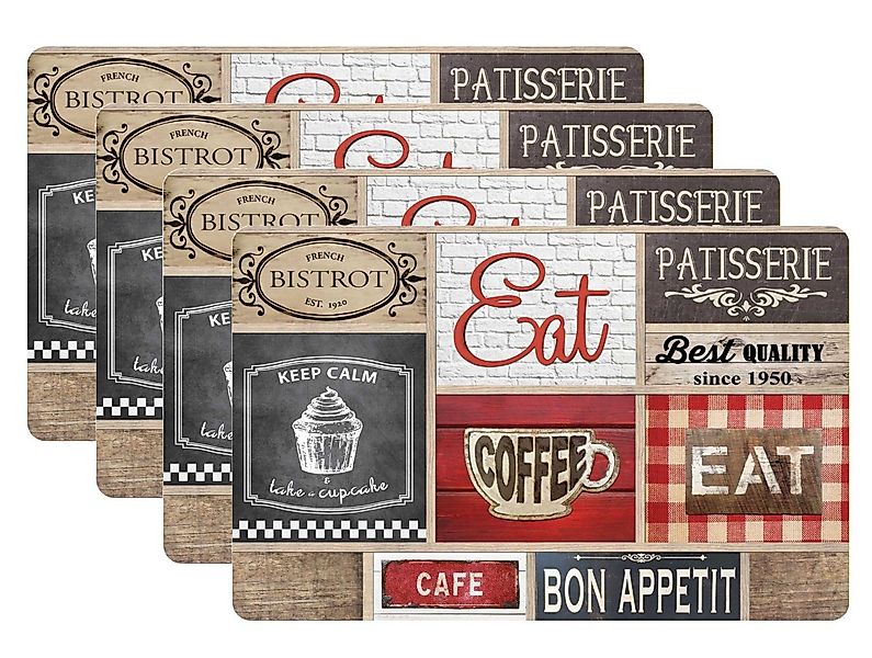 dynamic24 Platzset Coffee Shop, (4-St), Tischset günstig online kaufen