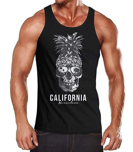 Neverless Tanktop Cooles Herren Tank-Top Pineapple Skull Sonnenbrille Anana günstig online kaufen