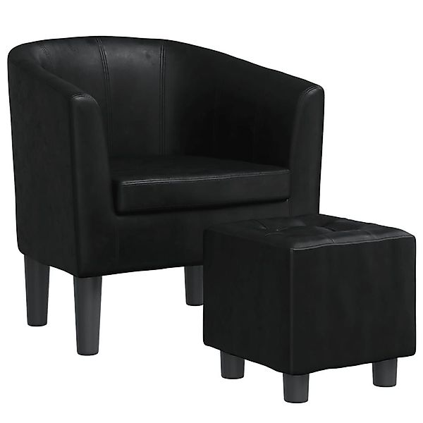 vidaXL Sessel Clubsessel mit Fußhocker Schwarz günstig online kaufen