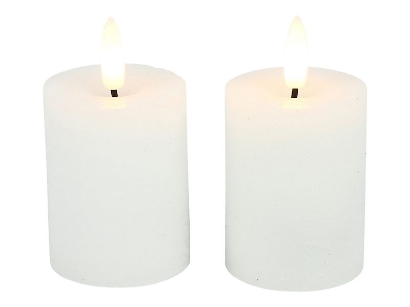 Countryfield LED-Kerze (Set, 2-tlg), weiß 3D-Flamme 6/18h Timer 5x9,5cm günstig online kaufen