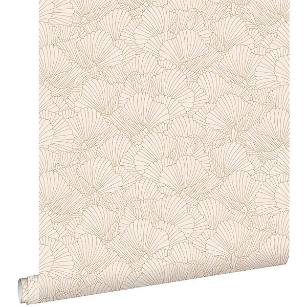 ESTAhome Tapete Gezeichnete Blätter 7395 Sandbeige und Terrakotta 0.53 x 10 günstig online kaufen