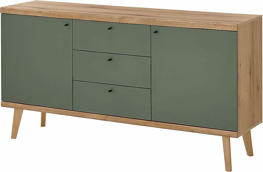 Home affaire Sideboard "MAVAS" in moderner Trendfarbe, Griffe aus Metall (S günstig online kaufen