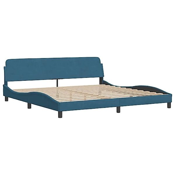 vidaXL Bettgestell Blau 200x200 cm Samt 373256 günstig online kaufen