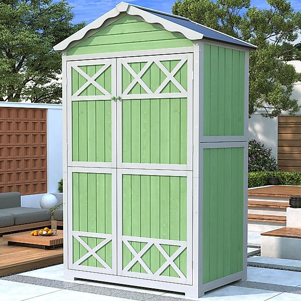 Merax Garten-Geräteschrank Holz Gartenhaus Werkzeughaus mit günstig online kaufen