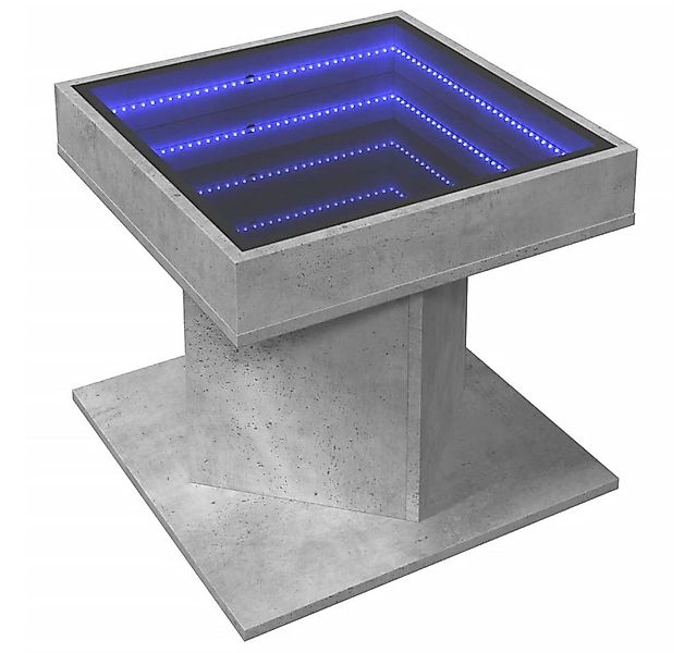 vidaXL Couchtisch LED-Couchtisch Betongrau 50x50x45 cm Holzwerkstoff (1-St) günstig online kaufen