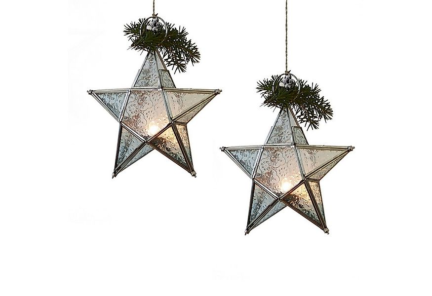 Mirabeau Weihnachtsfigur Windlicht 2er Set Kian klar/silber (2er Set, 2er S günstig online kaufen