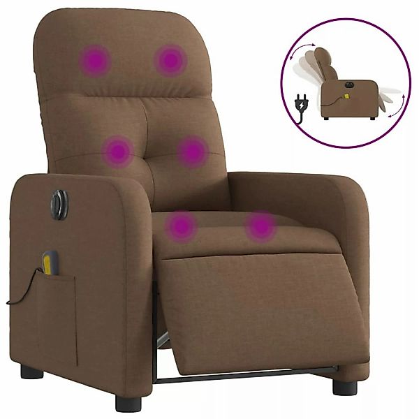 vidaXL Massagesessel Elektrisch Braun Stoff Modell 13 günstig online kaufen