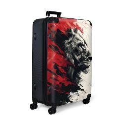 NoBoringSuitcases.com© Hartschalen-Trolley Schwarzer und weißer Löwe günstig online kaufen