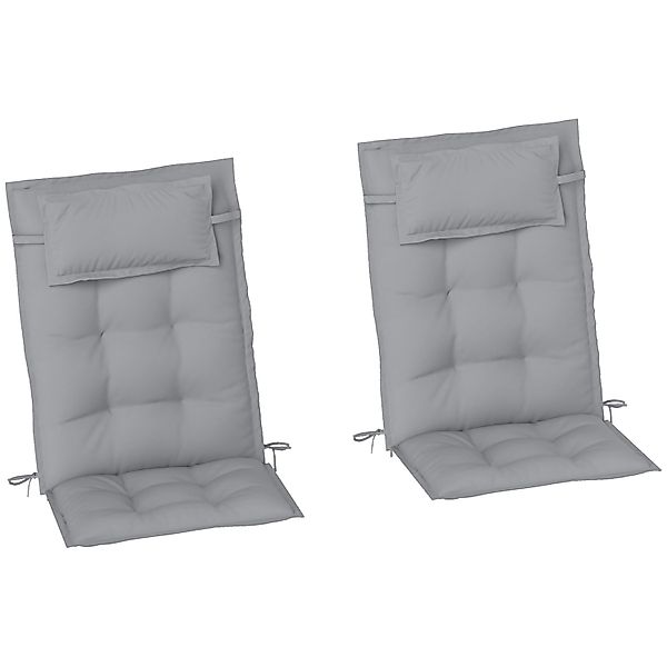 Outsunny Sitzkissen-Set für Draußen Polyester Hellgrau 116L x 50B x 5H cm günstig online kaufen