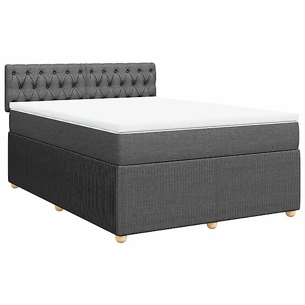 vidaXL Boxspringbett mit Matratze Dunkelgrau 140x190 cm Stoff 3289759 günstig online kaufen
