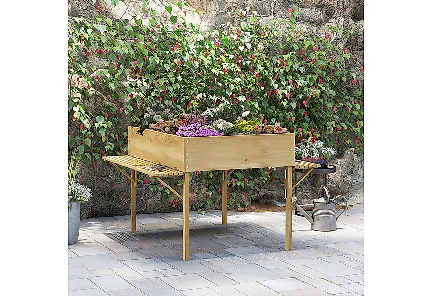 Outsunny Hochbeet Klappbare Frühbeet mit 12 Trenngittern, Kräuterbeet (Blum günstig online kaufen