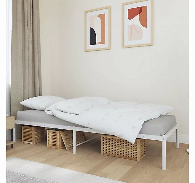 furnicato Bett Bettgestell Metall Weiß 80x200 cm günstig online kaufen