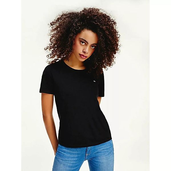 Tommy Jeans Slim Kurzärmeliges T-shirt S Black günstig online kaufen