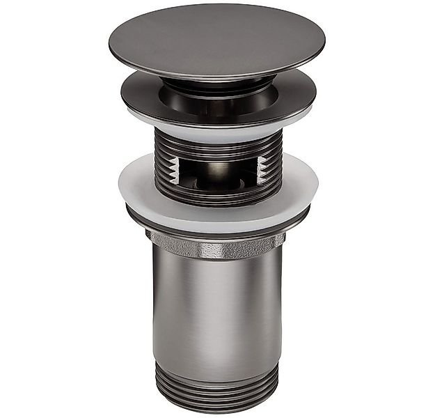 Lomadox Ablaufventil, grau, Titanium, für Waschbecken mit und ohne Überlauf günstig online kaufen