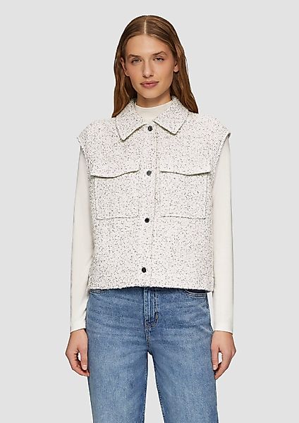 s.Oliver Funktionsweste Indoor-Weste Bouclé-Weste mit aufgesetzten günstig online kaufen