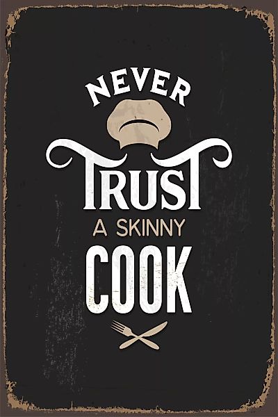 queence Metallbild "Skinny Cook", Schriftzüge, (1 St.) günstig online kaufen