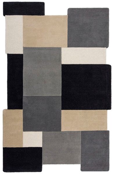FLAIR RUGS Wollteppich "Abstract Collage, 100% Wolle" rechteckig 11 mm Höhe günstig online kaufen