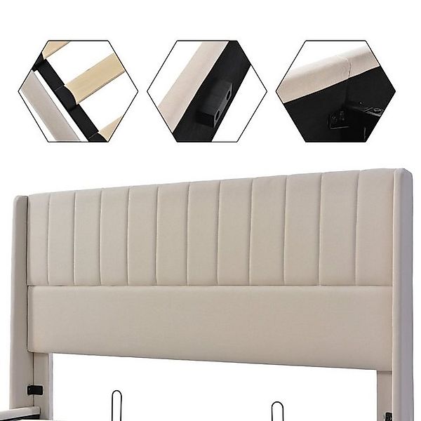 HAUSS SPOLE Polsterbett 180x200cm Hydraulisch Doppelbett, Lattenrost aus Ho günstig online kaufen