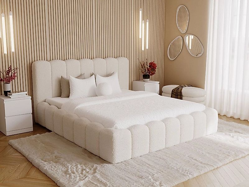 GrainGold Polsterbett mit Bettkästen SMILE, Modern Bett mit Kopfteil - 160x günstig online kaufen