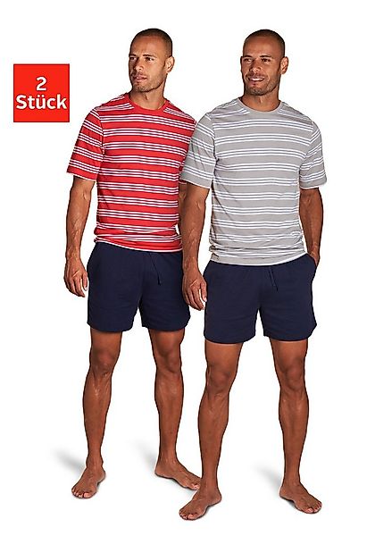 AUTHENTIC LE JOGGER Pyjama (Packung, 4 tlg., 2 Stück) Schlafanzug mit gestr günstig online kaufen