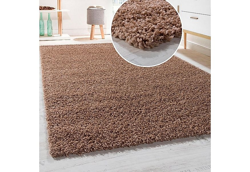 Paco Home Hochflor-Teppich Sky 250, rechteckig, Höhe: 34 mm, gewebt, Uni-Fa günstig online kaufen