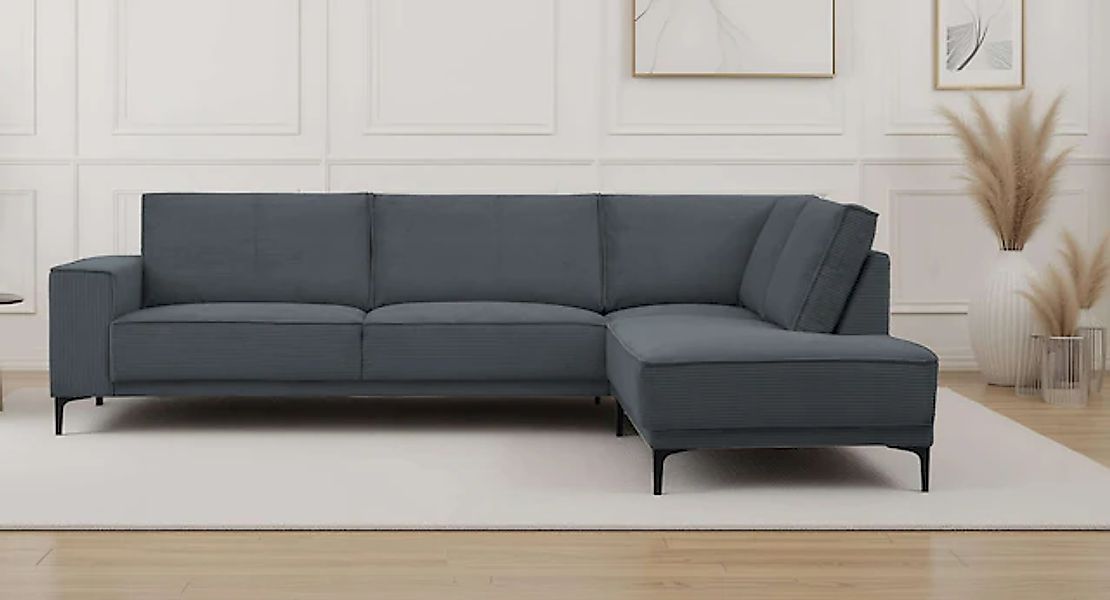 PLACES OF STYLE Ecksofa »Polsterecke Oland, Struktur, Flachgewebe, Luxus-Mi günstig online kaufen