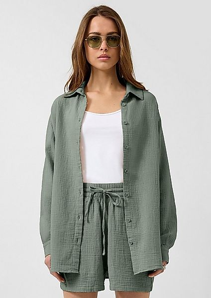 QS Langarmbluse Bluse Hemdbluse aus Musselin günstig online kaufen