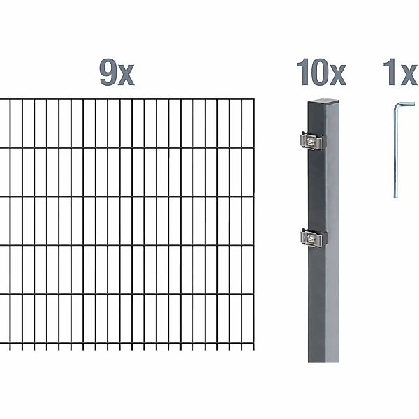 Alberts Doppelstabmattenzaun Grundset, (Set), Höhe: 80-160 günstig online kaufen
