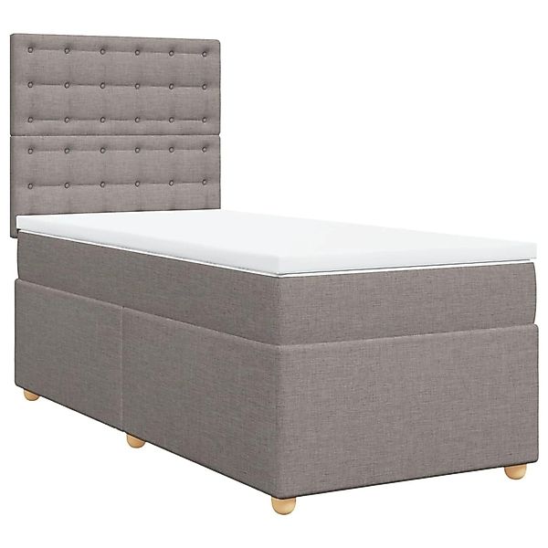 vidaXL Boxspringbett mit Matratze Taupe 100x200 cm Stoff 3291209 günstig online kaufen