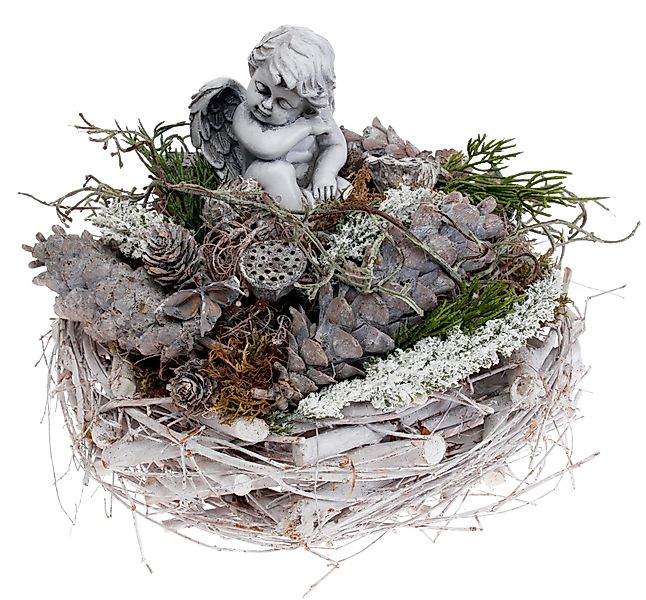 CreaFlor Home Dekokranz Grau, Durchmesser 26 günstig online kaufen