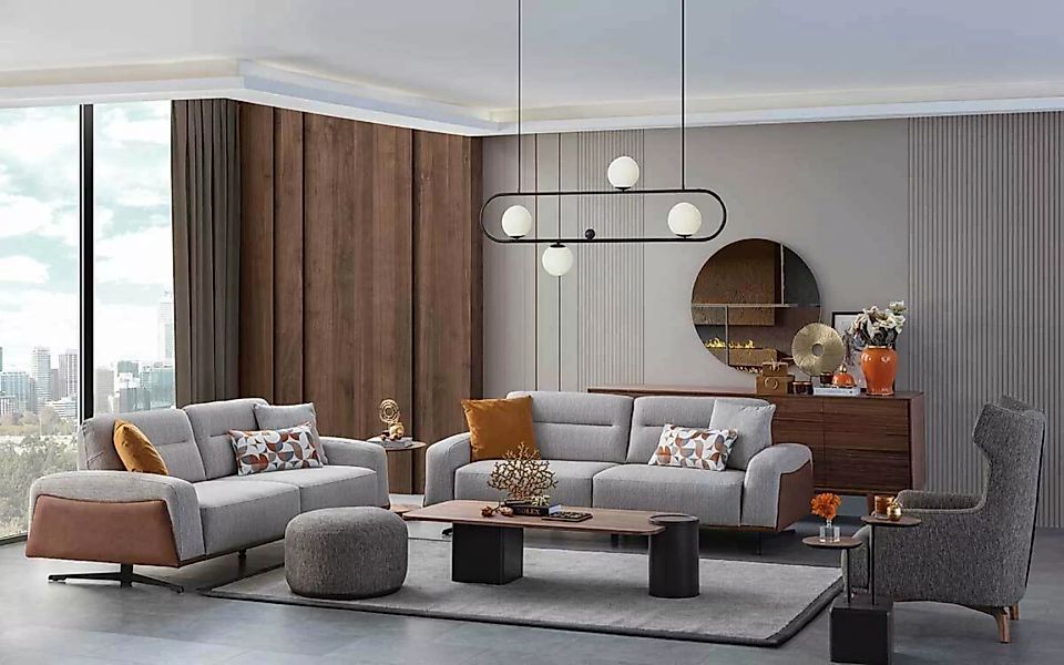 JVmoebel Sofa Designer Sofagarnitur 3+3+1 Sitzer Couch Polster Sitzgarnitur günstig online kaufen