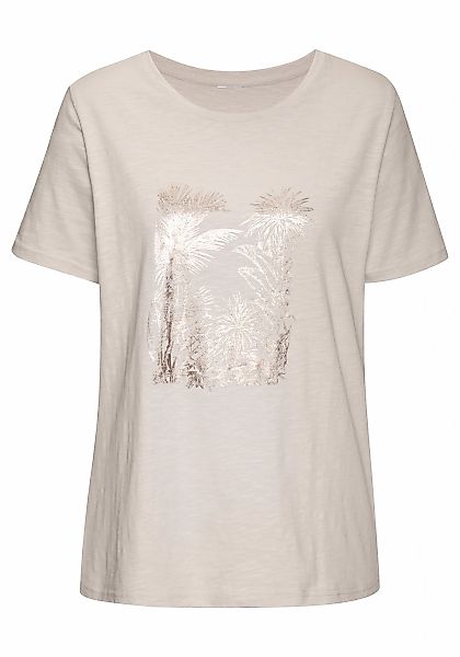 Vivance T-Shirt "mit goldfarben schimmerndem Folienprint" aus weicher Baumw günstig online kaufen