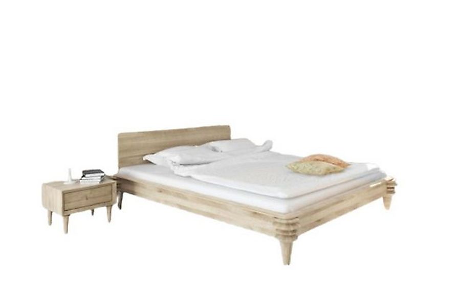 Natur24 Bett Haris Bett 210 x 200 cm Wildeiche Bianco günstig online kaufen