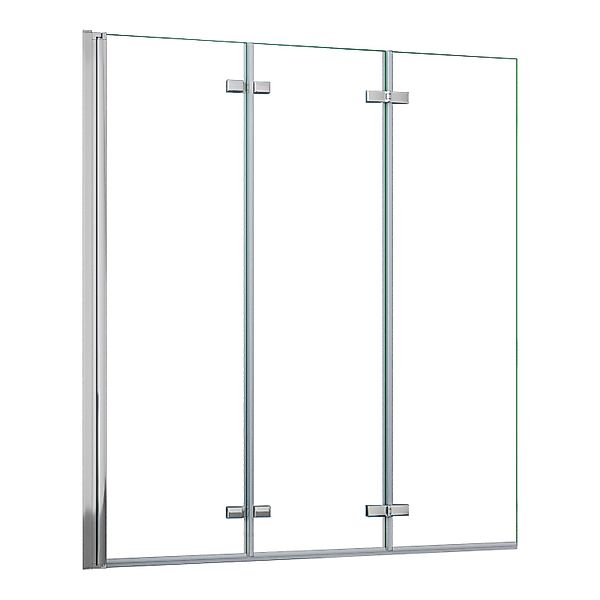 AICA 130x140cm Badewanneaufsatz 3-tlg. Faltwand Duschwand 6mm ESG Nanoglas günstig online kaufen