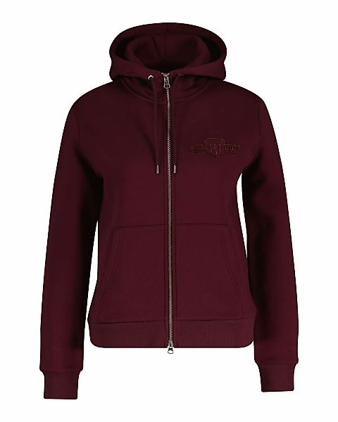 Gant Kapuzensweatjacke "REG TONAL SHIELD ZIP HOODIE" Markenstickerei, Kapuz günstig online kaufen