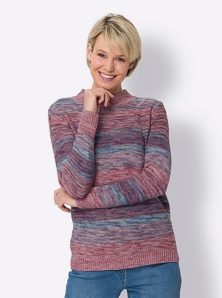 Sieh an! Strickpullover Stehkragen-Pullover Langarm Links-Strick günstig online kaufen