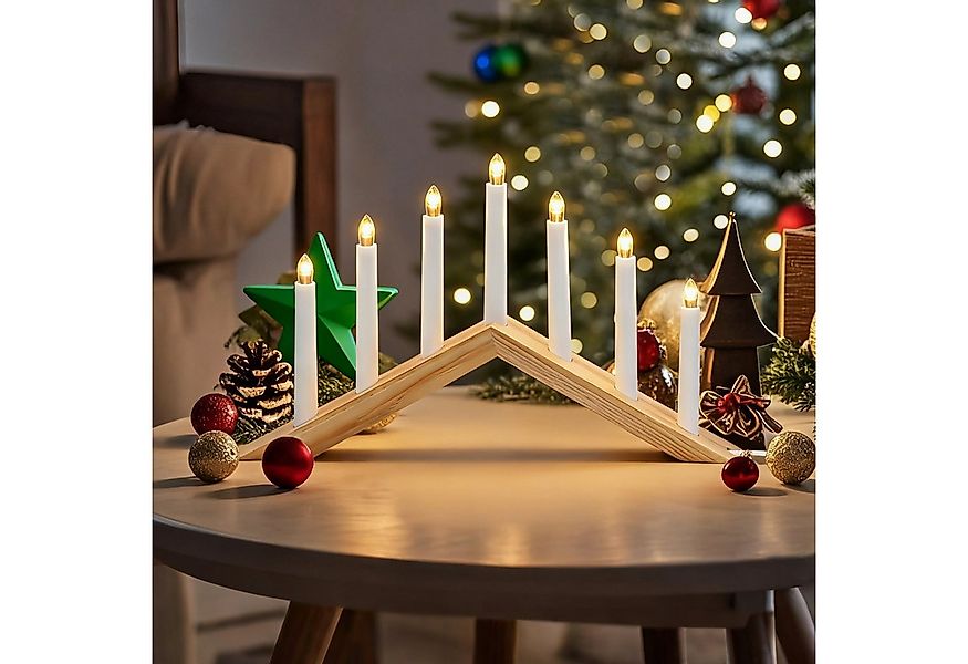 Salcar LED Schwibbogen Holz Schwibbogen Weihnachten Lichterbogen 52 cm mit günstig online kaufen
