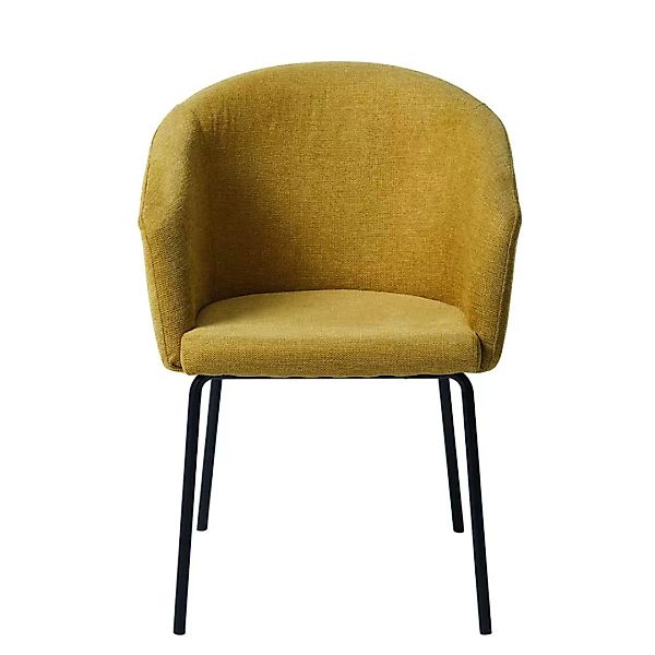 Wohnzimmer Stuhl in Gelb und Schwarz Gestell aus Metall (2er Set) günstig online kaufen