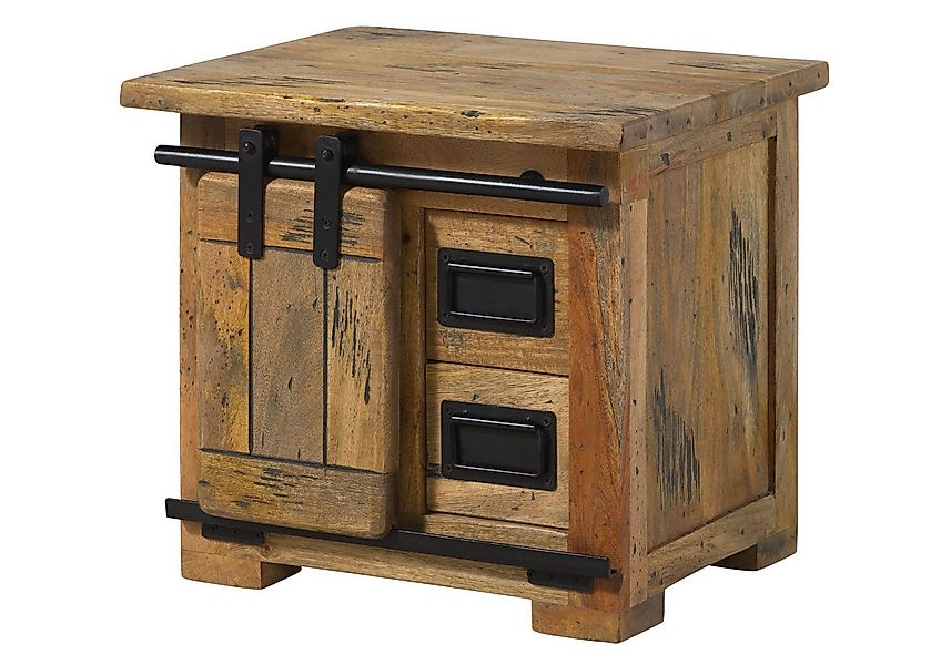 Massivmoebel24 Nachttisch RAILWAY (Massivholz, Massivholztisch), Mango 50x4 günstig online kaufen