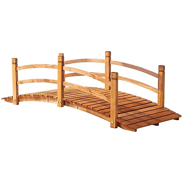 Outsunny Zierbrücke begehbar Holzsteg Teichbrücke mit günstig online kaufen