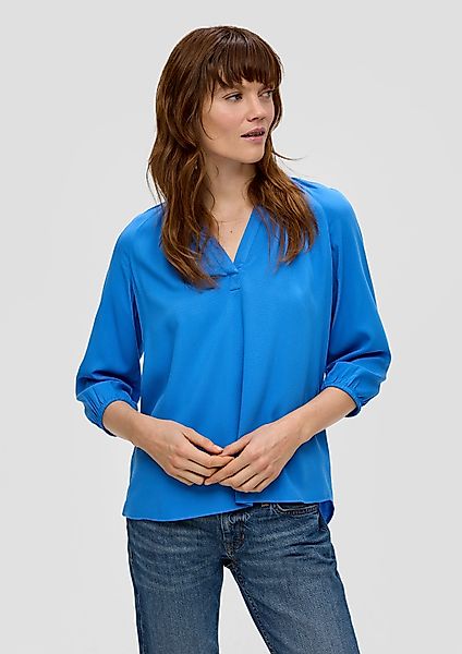 s.Oliver Langarmbluse Viskosebluse mit Dobby-Struktur Raffung günstig online kaufen