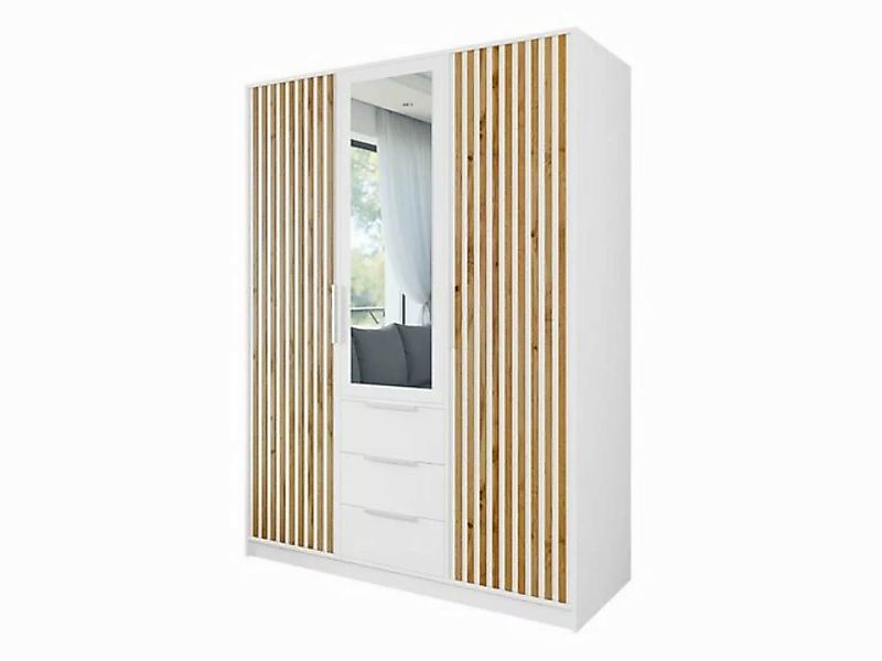 MIRJAN24 Kleiderschrank Bali Lux 3D (mit 3 Drehtüren und 3 Schubladen) Fron günstig online kaufen