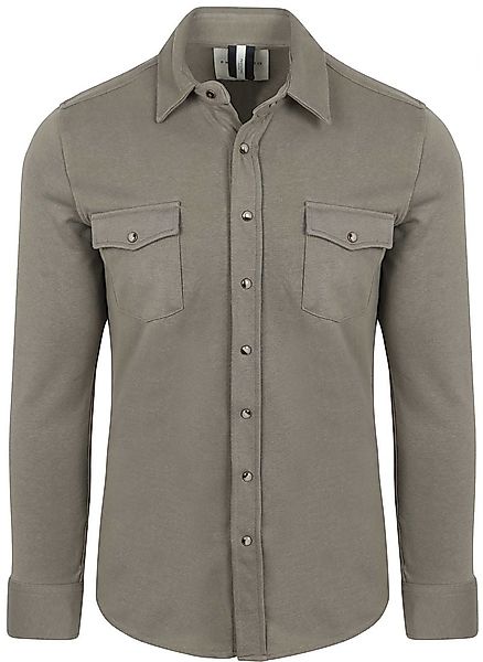 Profuomo Overshirt Western Jersey Olivgrün - Größe M günstig online kaufen