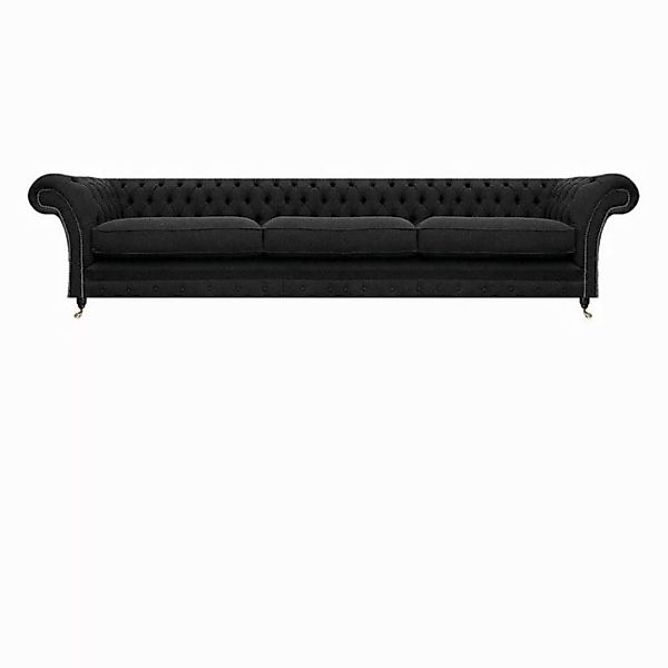 JVmoebel Chesterfield-Sofa Luxus Polstermöbel Schwarz Sofa Dreisitze Couch günstig online kaufen